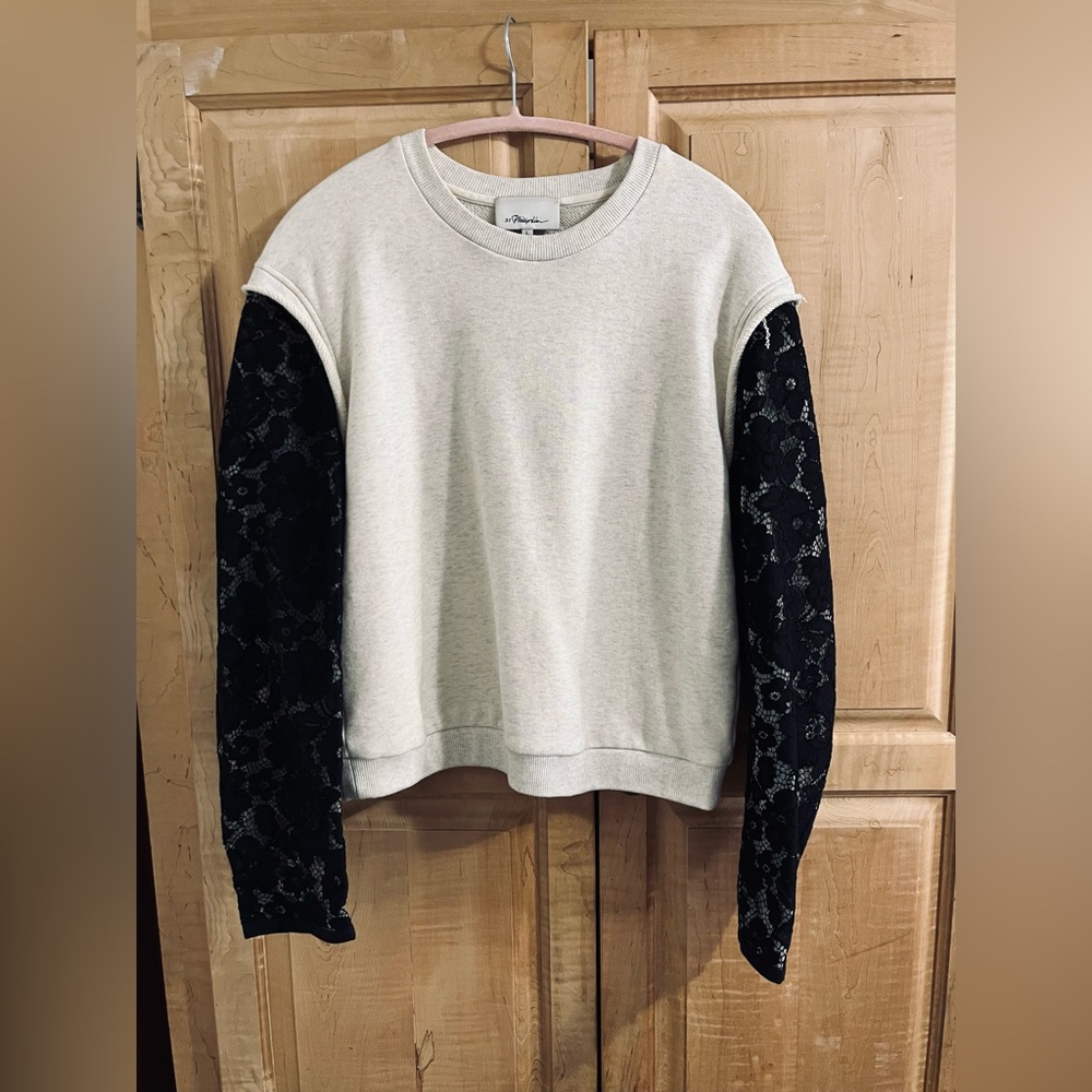 3.1 Phillip Lim lace sweatshirt size large